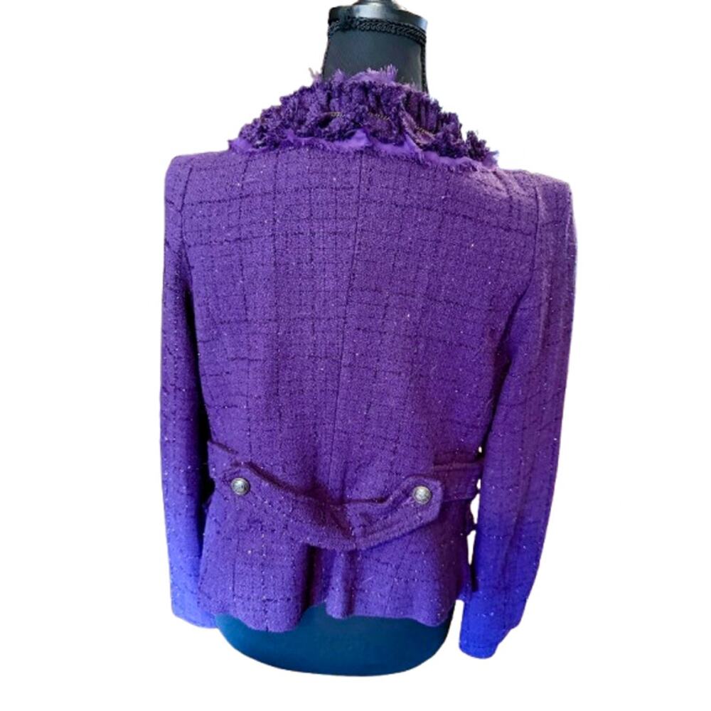 Personal Privilege Ruffled V-Neck Purple Jacket (size M) - Picture 4 of 7